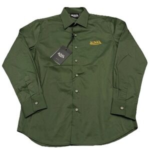 Von Dutch Originals Work Shirt Green Embroidered Patches Size XL